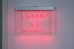 Kantenbeleuchtetes Laserhinweisschild